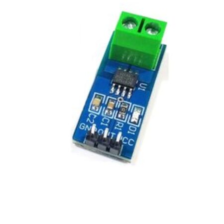 GY-712 árammérő modul kék panelen, csavaros bemeneti kapoccsal és VCC OUT GND tüskesorral Arduino áramméréshez.