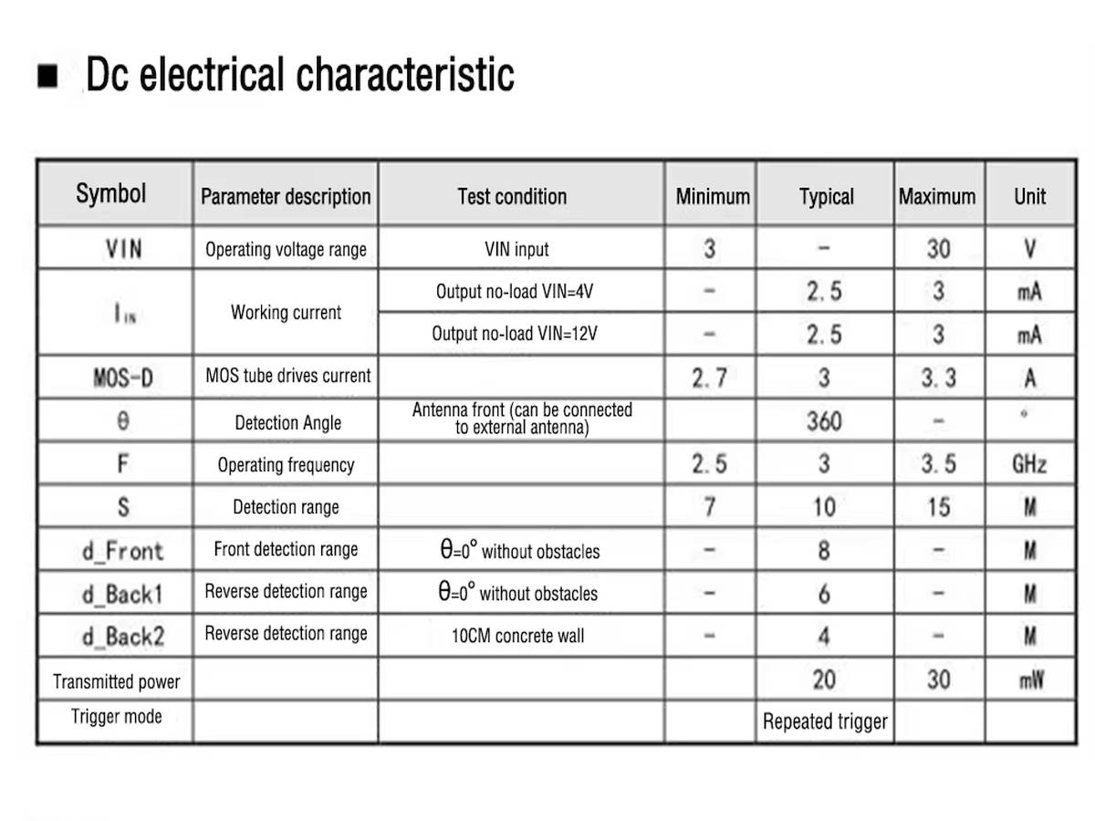 Egy RCWL-0513 mikrohullámú radaros mozgásérzékelő modul fehér nyomtatott áramköri lapon, emberi jelenlét érzékelésére. SEO: mikrohullámú mozgásérzékelő, RCWL-0513, Arduino kompatibilis szenzor.